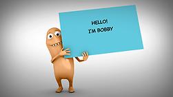 Make a Animated explainer character bobby promotes v2